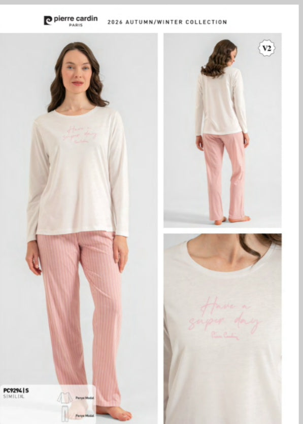 Pierre Cardian Long Sleeve Cotton Pajama Set
