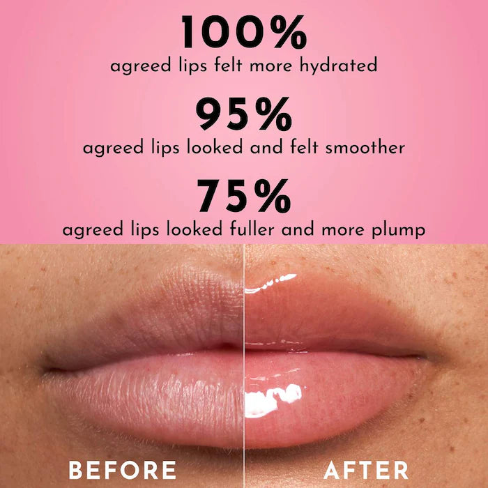 LAWLESS 
Forget The Filler Lip Plumper Line Smoothing Gloss.                            Color: Cherry Vanilla - a sheer cherry_mini size