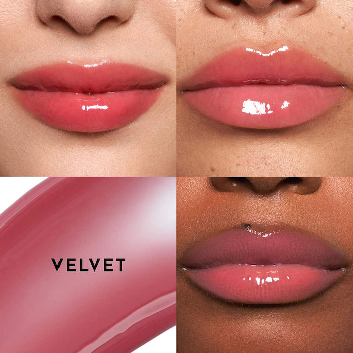 LAWLESS 
Forget The Filler Lip Plumper Line Smoothing Gloss-Color: Velvet - rosy mauve with plummy undertones