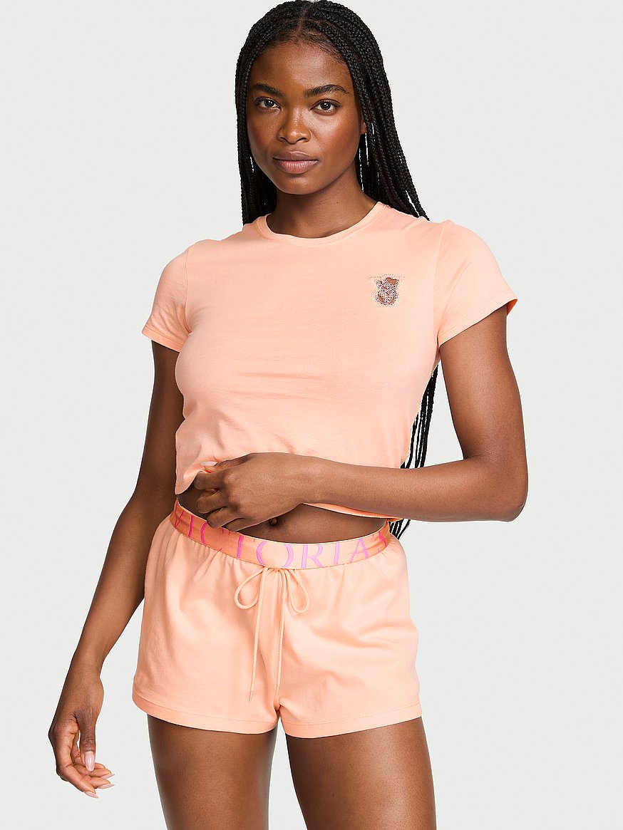 Victoria's Secret
100% Cotton Lace Patch Short Pajama Set