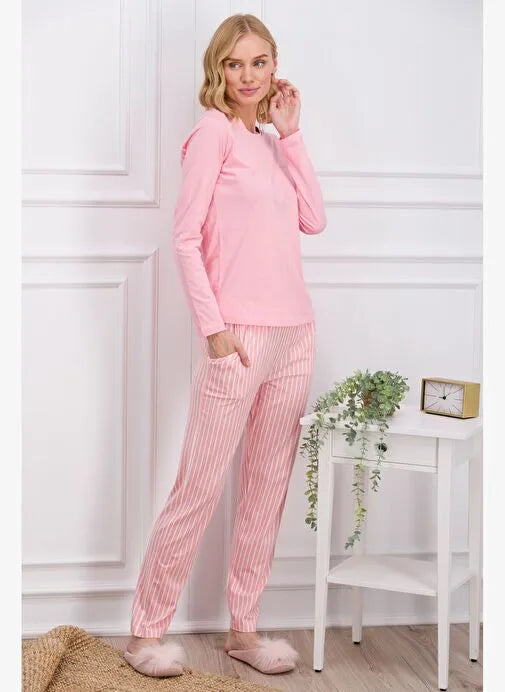 Pierre CardinPink Striped Women's Pajama Set