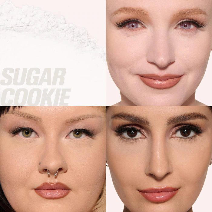 HUDA BEAUTY 
Easy Bake Blurring Loose Baking & Setting Powder Color: Sugar Cookie - fair to tan skin tones. neutral undertones for ultra-brightening