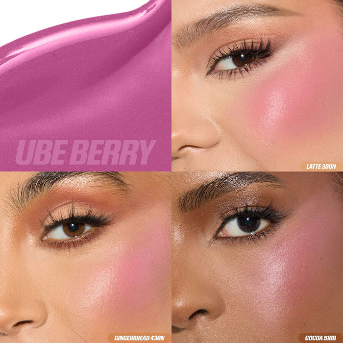 HUDA BEAUTY 
Blush Filter Soft Glow Liquid Blush Color: Ube Berry - rich electric lilac