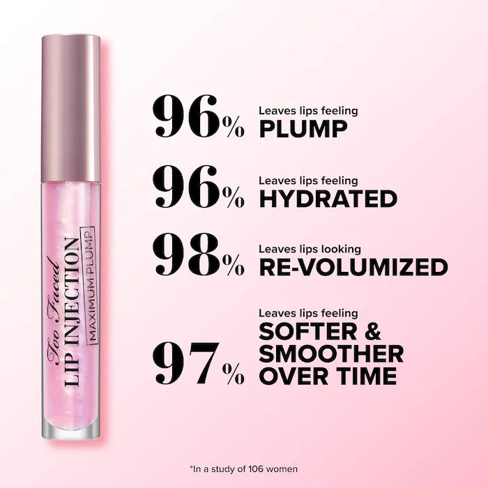 Too Faced 
Lip Injection Maximum Plump Extra Strength Hydrating Lip Plumper Color: Yummy Bear - red pink with hot pink pearl