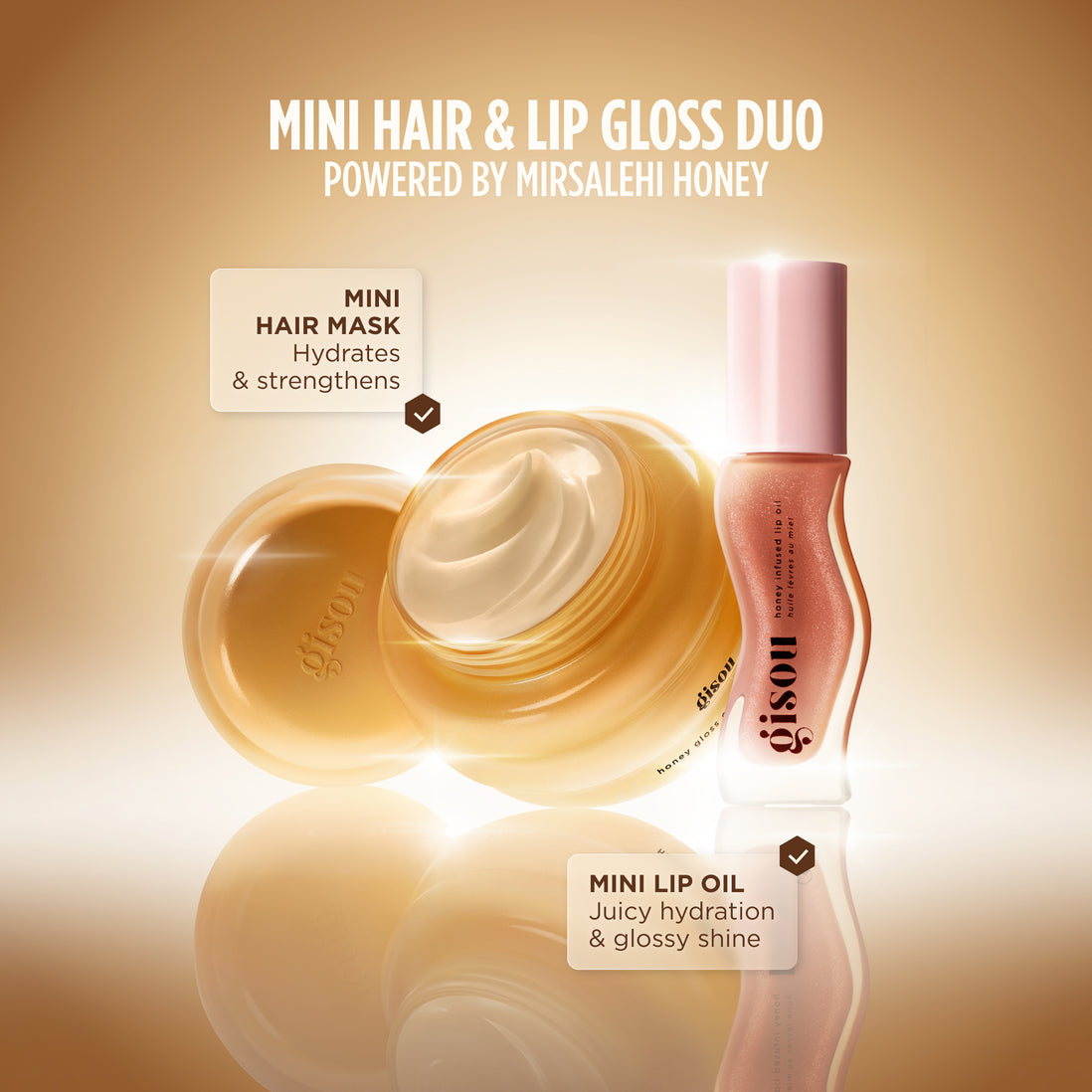 GISOU Gloss Duo Set ( Hair Mask & Lip Oil)