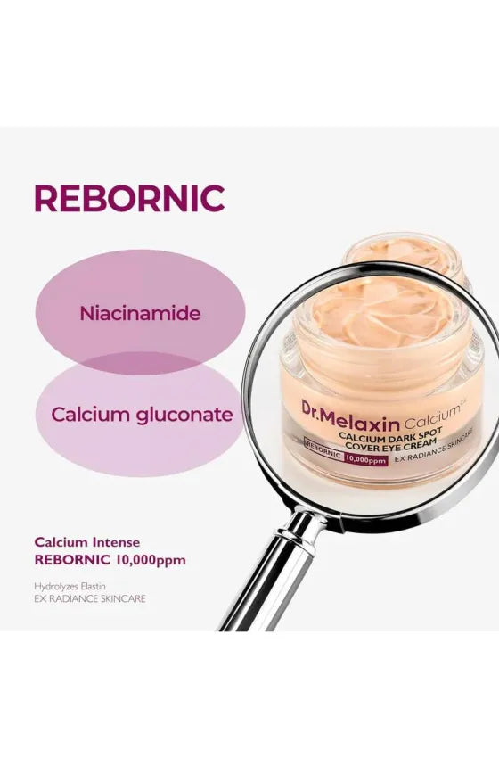 DR.MELAXIN Calcium Dark Spot Cover Eye Cream It is a multi-functional eye treatment designed for those concerned with dark circles, dullness, and signs of aging around the eyes