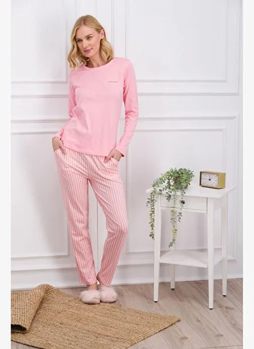 Pierre CardinPink Striped Women's Pajama Set