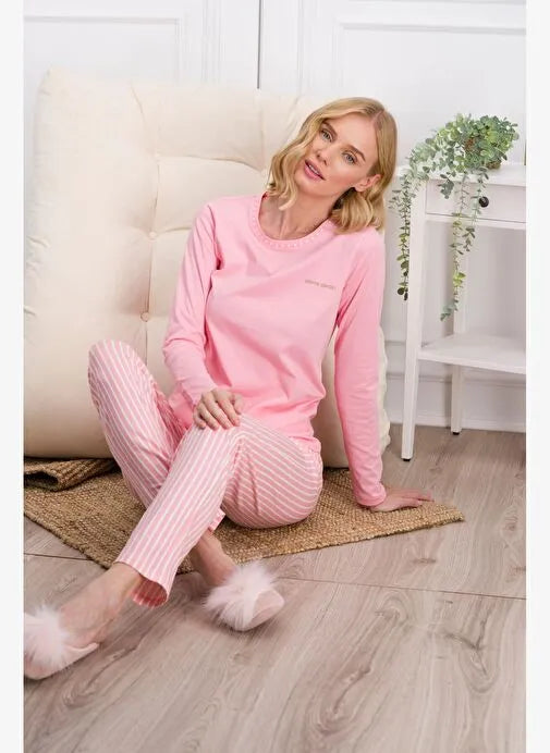 Pierre CardinPink Striped Women's Pajama Set
