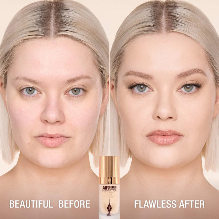 Charlotte Tilbury 
Airbrush Flawless Blurring & Matte Full Coverage Foundation.                   Color: 2 Neutral - fair with neutral undertones