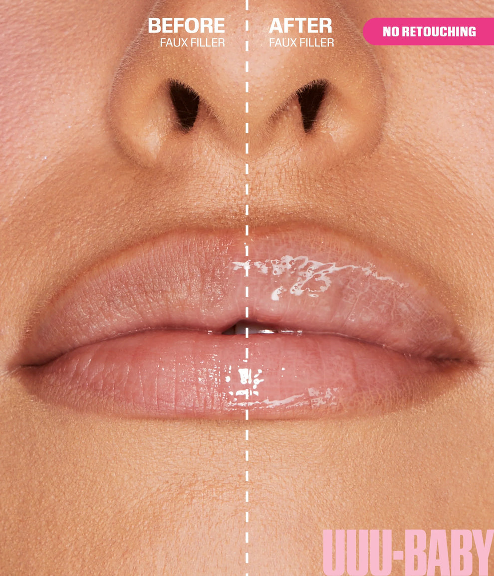 HUDA BEAUTY FAUX FILLER EXTRA SHINE LIP GLOSS-COLOR UUU-BABY