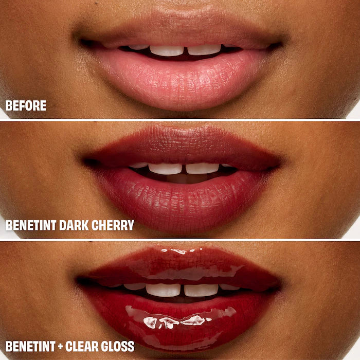 Benefit Cosmetics 
Benetint Pocket Pal Dual-Ended Longwear Lip Stain & Gloss Color: Dark Cherry - dark cherry- tinted lip stain & clear gloss