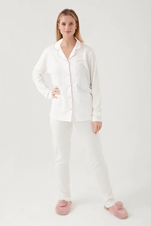 Pierre Cardian Women's Cream Shirt Pajamas