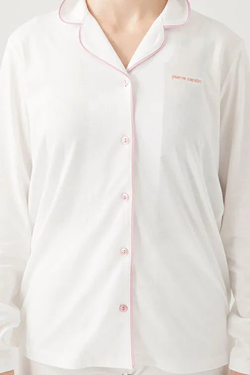 Pierre Cardian Women's Cream Shirt Pajamas