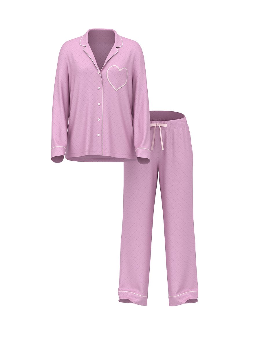 Victoria's Secret
Signature Satin Heart Long Pajama Set