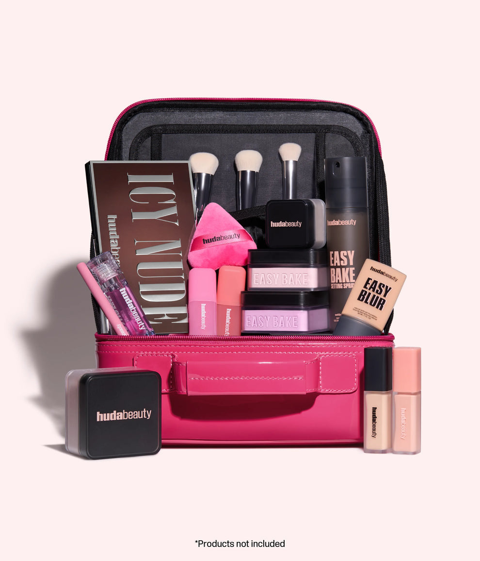 HUDA BEAUTY LARGE VANITY BAG
The ultimate Power Pink vanity that fits all your huda beauty favs. ● H: 23.5 cm X W 26 cm X D 9.5 cm