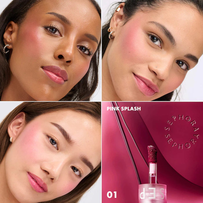 SEPHORA COLLECTION 
Cheek & Lip Long-Lasting Gel Tint Color: 01 Pink Splash - bright cool pink