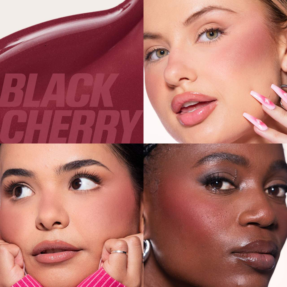 HUDA BEAUTY - Mini Baby Blush Duo Set: Strawberry Cream and Black Cherry - dusty rose / burnt berry