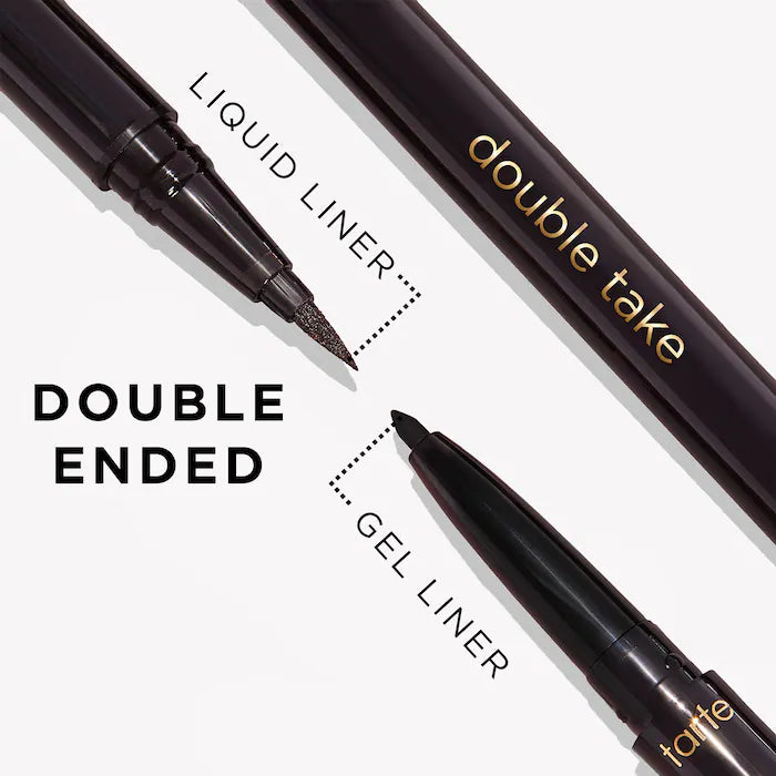 tarte 
double take waterproof liquid & gel pencil eyeliner Color: Black
Size Pencil 0.004 oz x Liquid 0.017 oz/ Pencil 0.11 g x Liquid 0.50 mL
