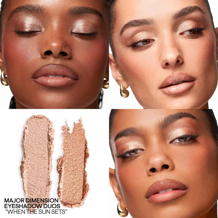 PATRICK TA 
Major Dimension Eye Illusion Eyeshadow Duo Color: When the Sun Sets - peach sparkles