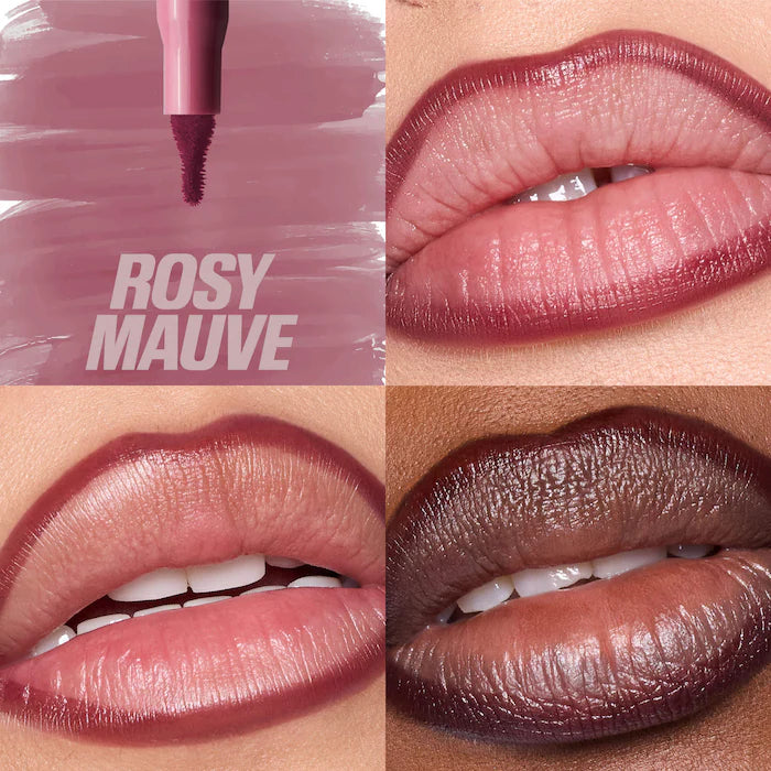 HUDA BEAUTY 
Lip Contour Lip Stain for 12-Hour Wear Color: Rosy Mauve - Neutral Mauve
