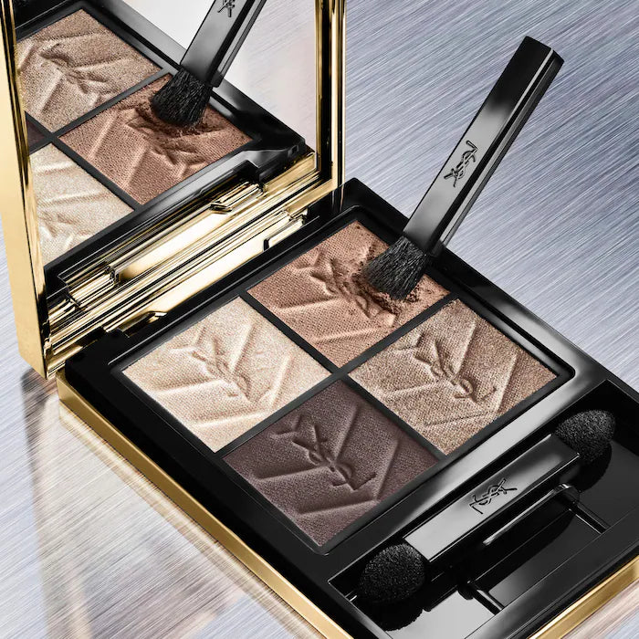 Yves Saint Laurent 
Couture Mini Clutch Eyeshadow Palette Color: 720 Captivating Dunes - deep cool neutral browns and soft beige