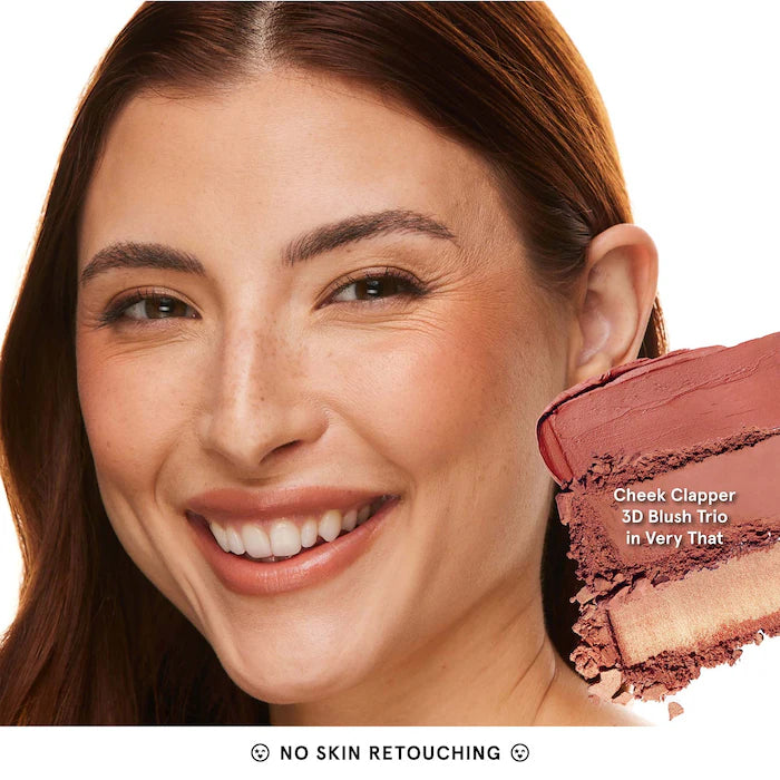 ONE/SIZE by Patrick Starrr  Cheek Clapper 3D Blush Trio Palette Color: Very That - Soft Nude Rosy Mauve Trio