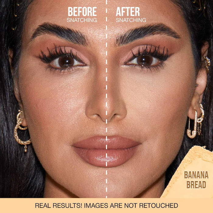 HUDA BEAUTY  Easy Bake and Snatch Pressed Talc-Free Brightening and Setting Powder Color: Banana Bread - light to medium with golden undertones
