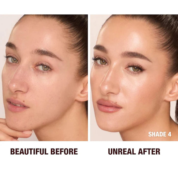 Charlotte Tilbury  Unreal Skin Sheer Glow Tint Hydrating Foundation Stick Color: 4 Fair - fair-medium with neutral undertones