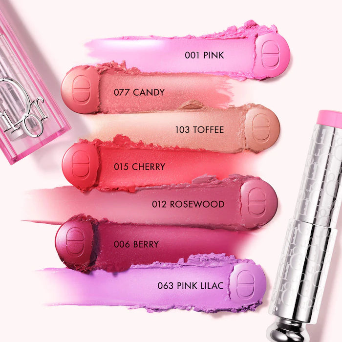 DIOR  Rosy Glow Blush Stick Color: 077 Candy - a pearlescent bubblegum pink