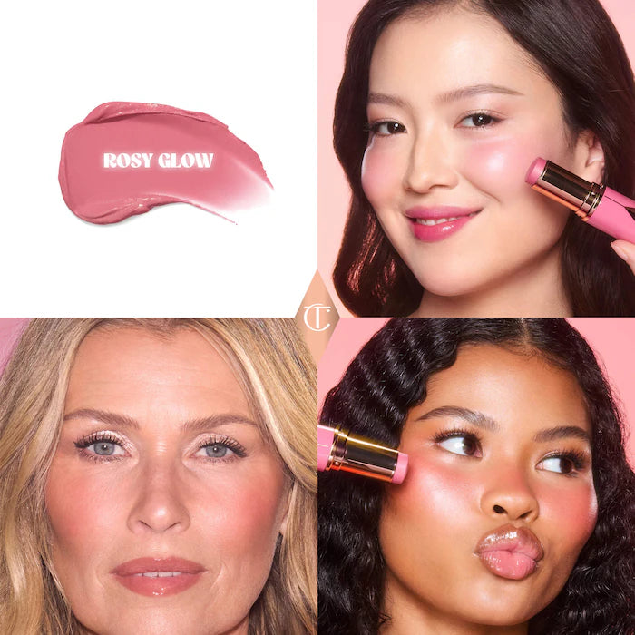 Charlotte Tilbury  Unreal Lip + Cheek Glow Blush Stick with Hyaluronic Acid-Rosy Glow - warm rosy pinkNew