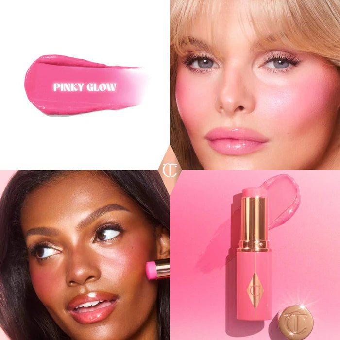 Charlotte Tilbury  Unreal Lip + Cheek Glow Blush Stick with Hyaluronic Acid-PINKY GLOW