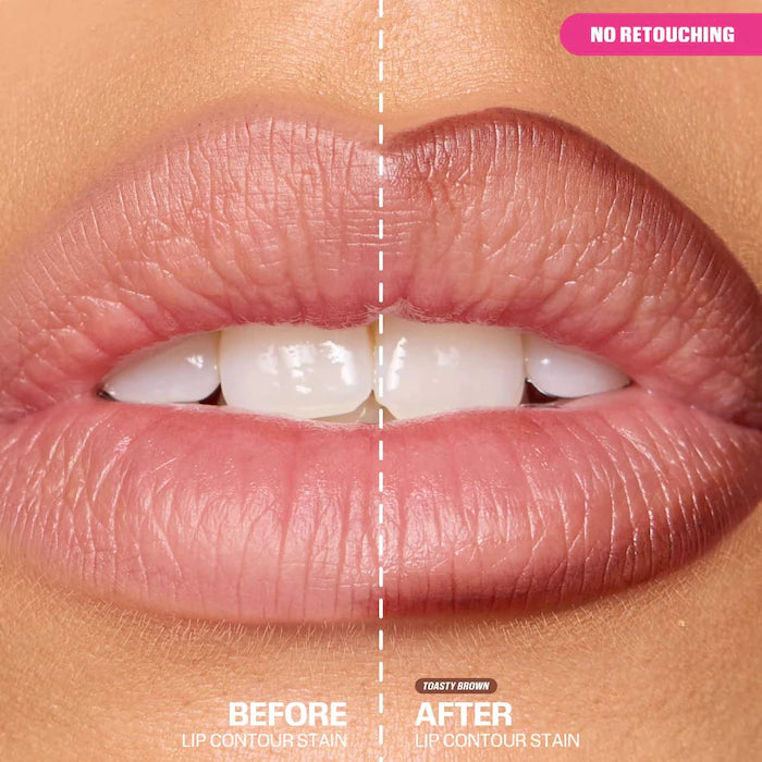 HUDA BEAUTY  Lip Contour Lip Stain for 12-Hour  : Toasty Brown - caramel brown