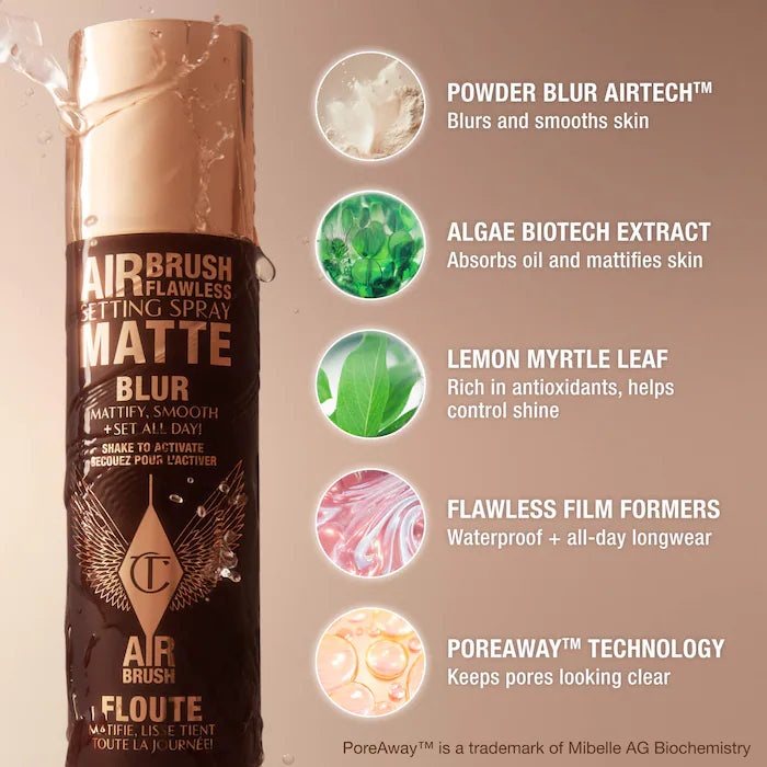 Charlotte Tilbury  Airbrush Flawless Matte Blurring & Waterproof Setting Spray- 34ML