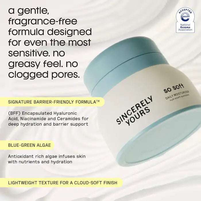 Sincerely Yours  So Soft Daily Barrier Strengthening Lightweight Moisturizer with Hyaluronic Acid, Ceramides and Niacinamide-50ML