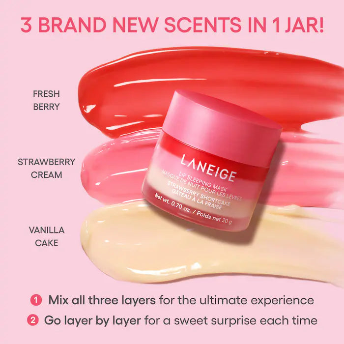LANEIGE  Lip Sleeping Mask Intense Hydration with Vitamin C-Color: Strawberry Shortcake