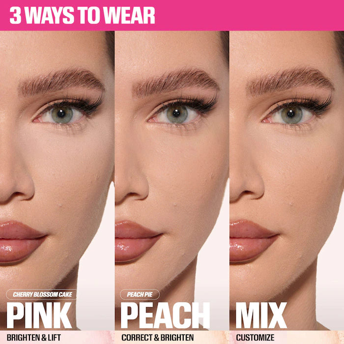 HUDA BEAUTY  Easy Bake Loose Powder Brightening + Correcting Duo-Color: Cherry Peach - cherry blossom cake (sheer soft pink) & peach pie (light peach)