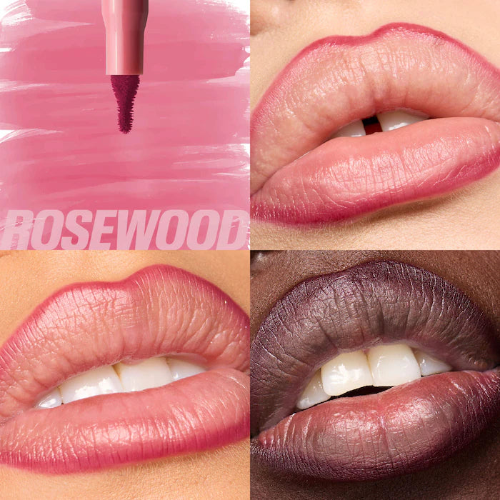 HUDA BEAUTY  Make Out Sesh Lip Stain and Lip Gloss Duos-Color: Rosy bombshell