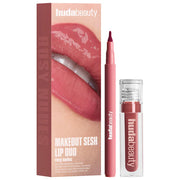 HUDA BEAUTY  Make Out Sesh Lip Stain and Lip Gloss Duos-Color: Rosy bombshell