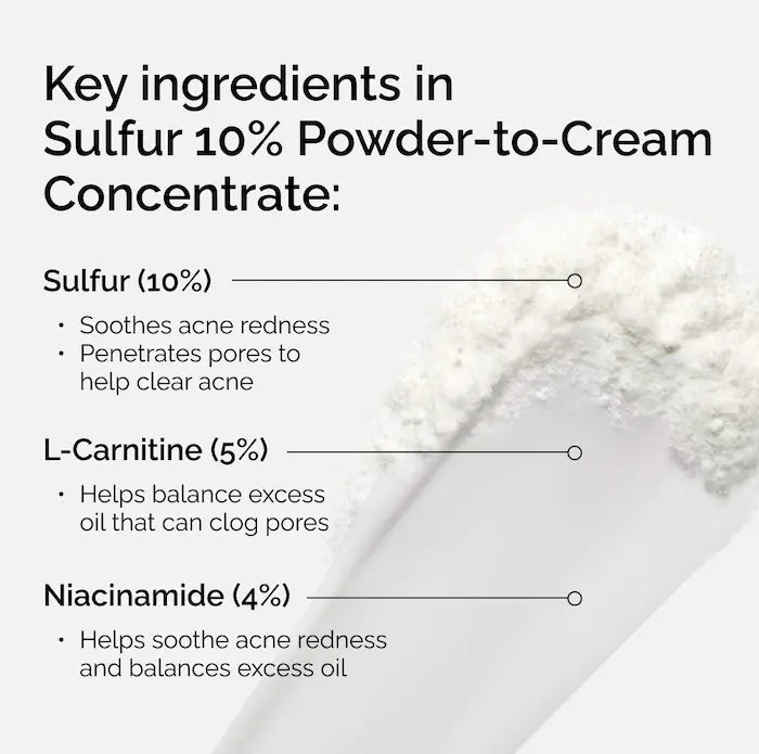 The Ordinary  Sulfur 10% Powder-to-Cream Concentrate Acne Spot Treatment- 5Ml