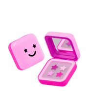 STARFACE hydro-stars® + big pink absorbs. shrinks. protects.  a cute pink  compact filled with 32 pink hydro-stars