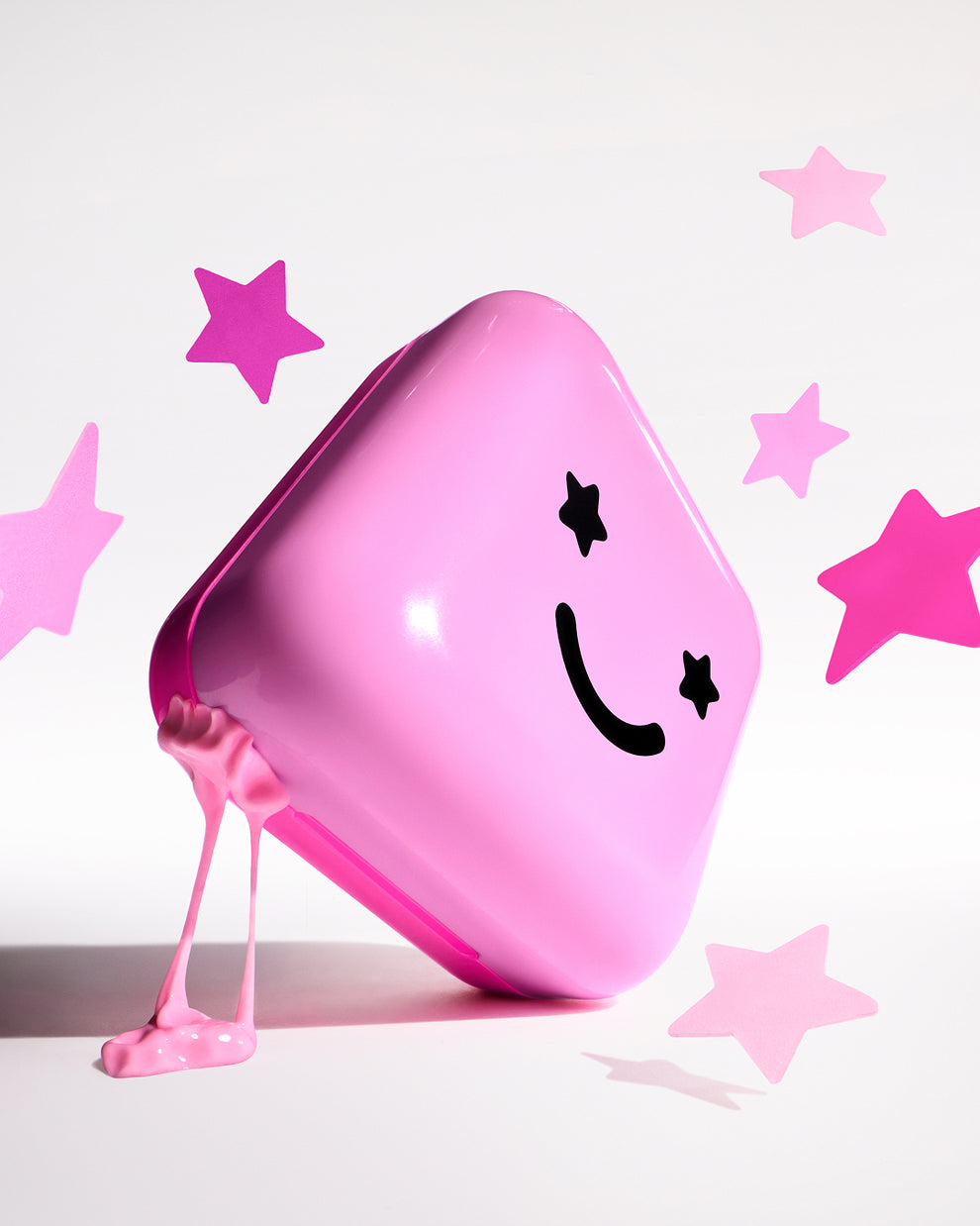 STARFACE hydro-stars® + big pink absorbs. shrinks. protects.  a cute pink  compact filled with 32 pink hydro-stars