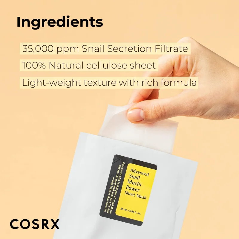 COSRX ADVANCED SNAIL MUCIN POWER SHEET MASK - Image 2