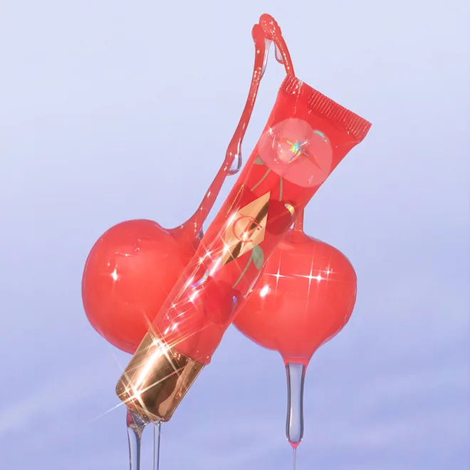 UNREAL LIPS HEALTHY GLOW NECTAR OIL JUICYLICIOUS CHERRY GLAZE Red tinted lip oil with a juicy cherry scent. - Image 3
