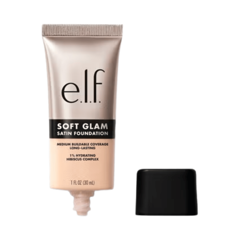 E.L.F ESOFT GLAM SATIN FOUNDATION MEDIUM BUILDBLE COVERAGE LONG LASTING - 22 LIGHT WARM