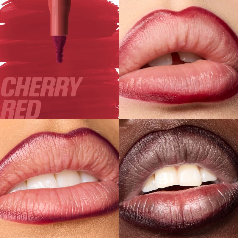 HUDABEAUTY Lip Contour Lip Stain For 12-Hour Wear Cherry Red - Image 4