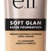 E.L.F ESOFT GLAM SATIN FOUNDATION MEDIUM BUILDBLE COVERAGE LONG LASTING - 22 LIGHT WARM