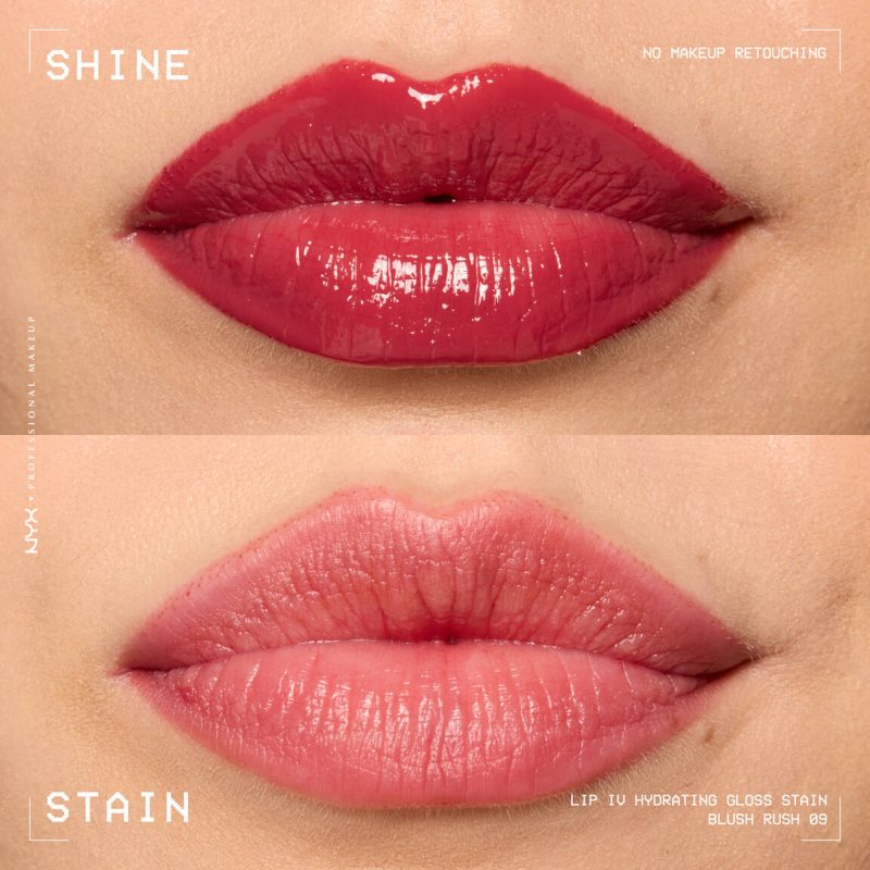 NYX Lip I.V. Hydrating Lip Gloss Stain 09 BLUSH RUSH - Image 3