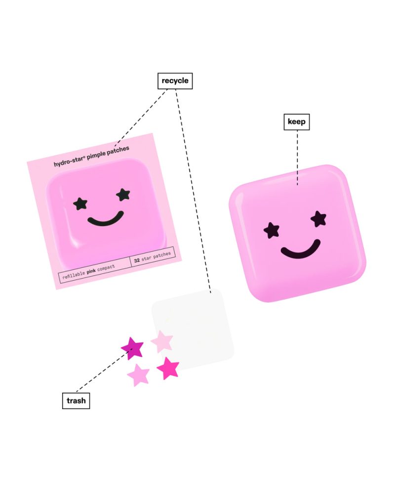 hydro-stars® + big pink absorbs. shrinks. protects.  a cute pink  compact filled with 32 pink hydro-stars - Image 5