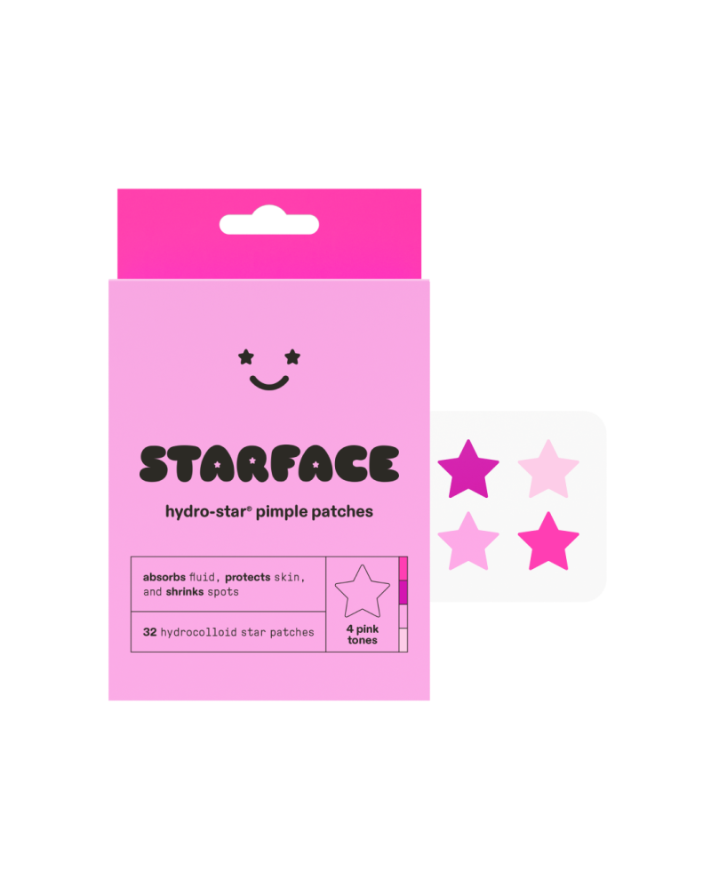 pink star absorbs. shrinks. protects.  your fav hydrocolloid pimple protectors in four sweet pinks.