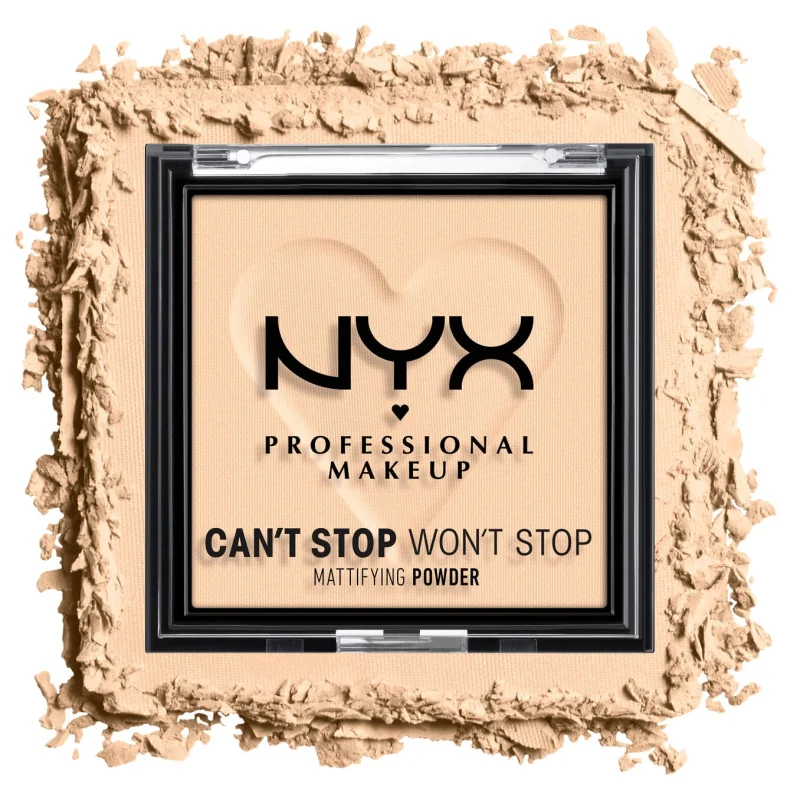 NYX Can't Stop Won't Stop Mattifying Pressed Powder Lightweight Pro Mattifying Face Powder- LIGHT